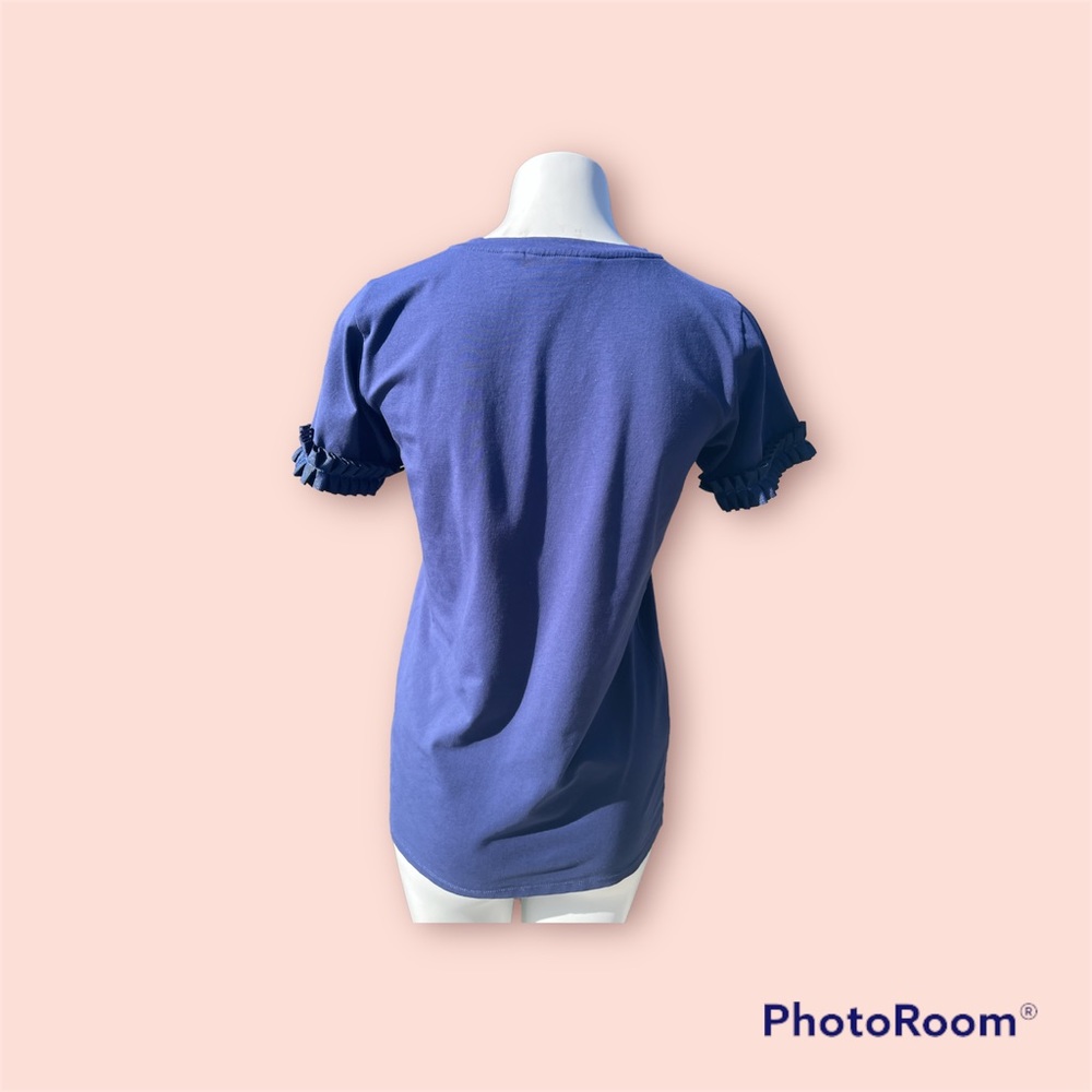 Vineyard Vines Extra Small Solid Navy Pleated Ruf… - image 2